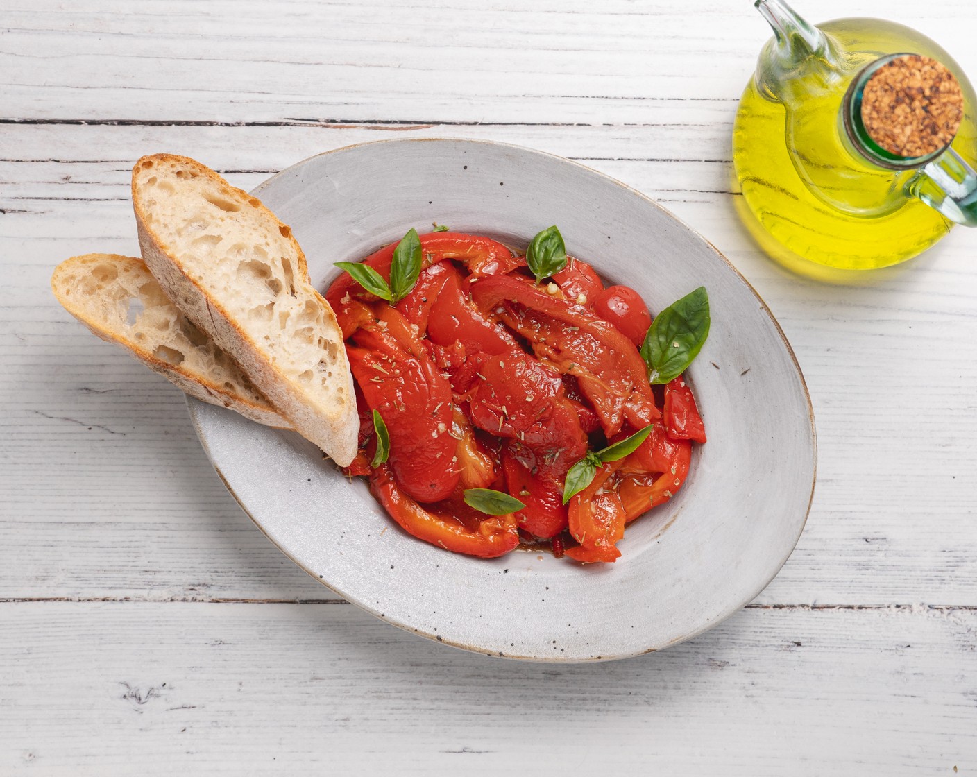 step 6 Garnish with Fresh Basil (to taste) and serve at room temperature. They taste best on toasted bread!