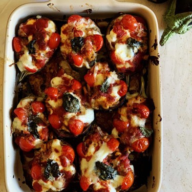 Meatball, Pasta, and Stracciatella Stuffed Eggplant Recipe | SideChef