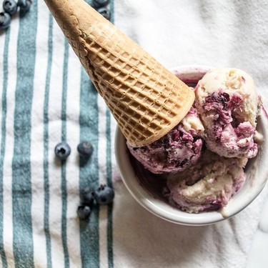 Lemon Blueberry Cheesecake Frozen Yogurt Recipe | SideChef