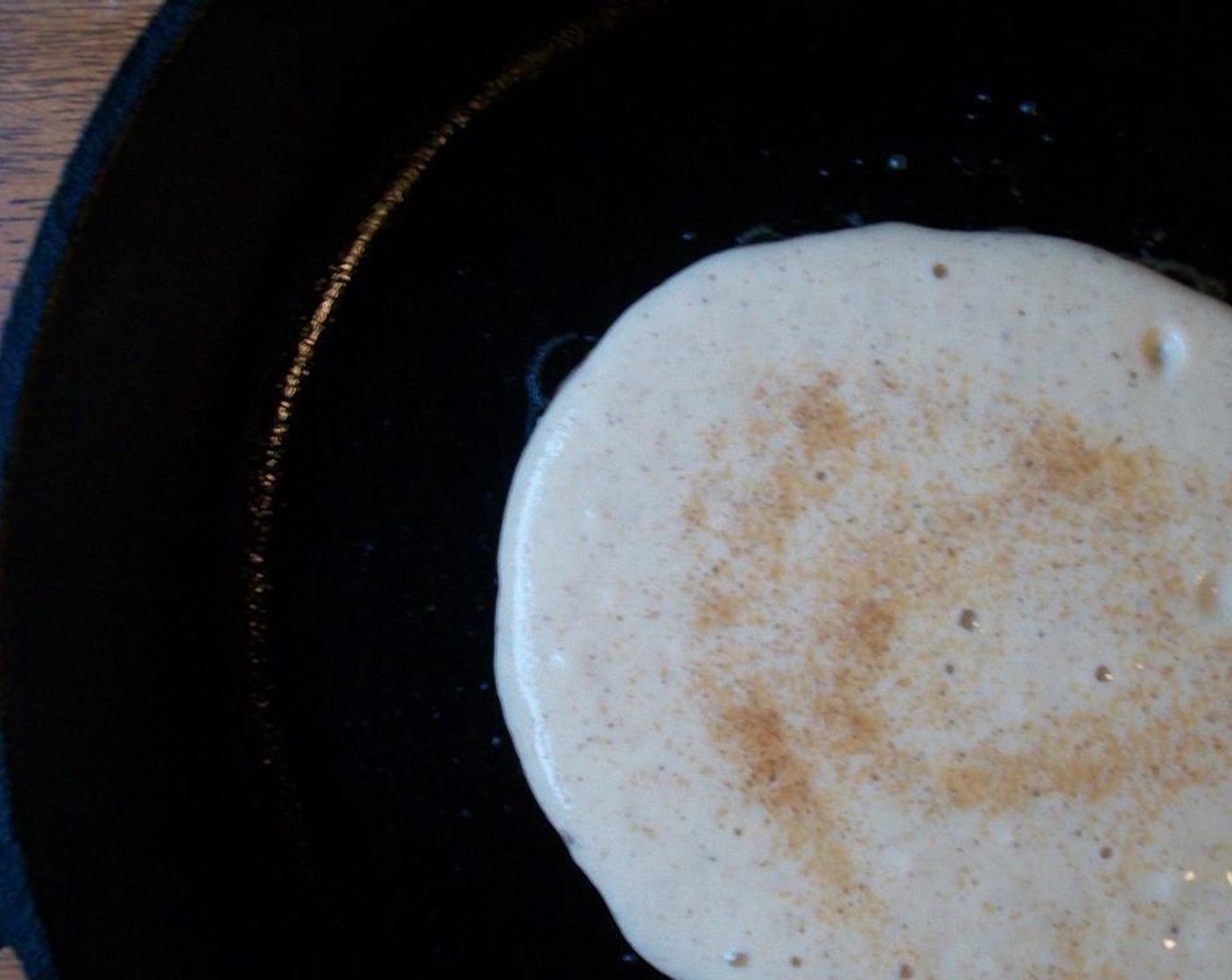 step 4 Sprinkle with Cinnamon Sugar (to taste), if desired, and flip when bubbles start to pop on the surface.