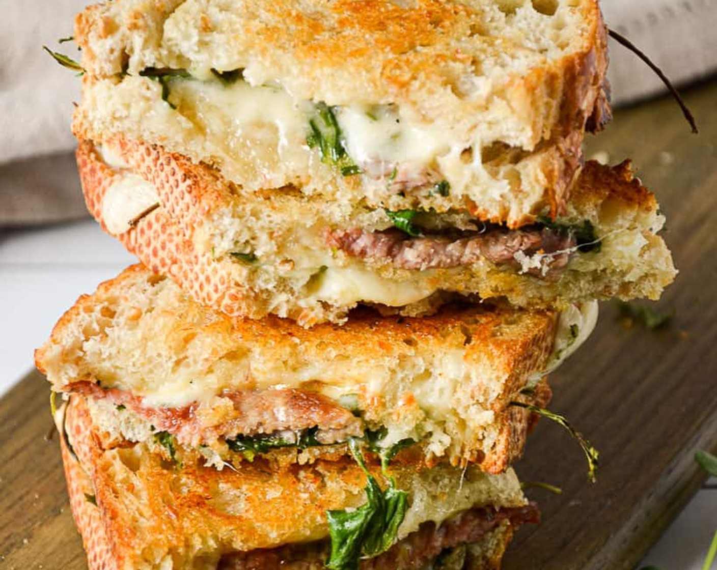 Oven Baked Steak and Arugula Sandwich