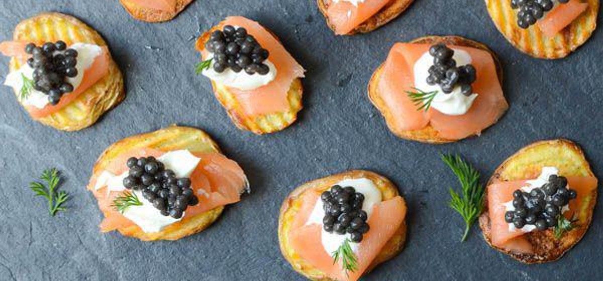 Smoked Salmon and Caviar on Crispy Potatoes Recipe | SideChef