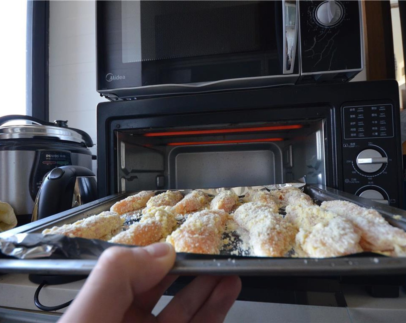 step 5 Place chicken on a baking tray lined with parchment paper and bake for 10-15 minutes.