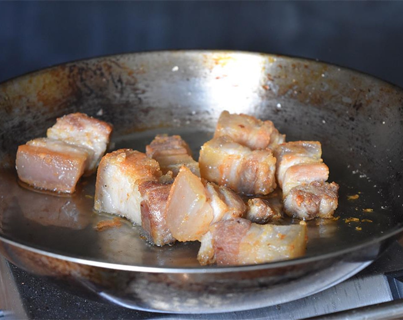 step 13 Remove bellies from sauce pan. Cook in skillet under medium heat until all sides are brown and crispy, about 15 minutes.