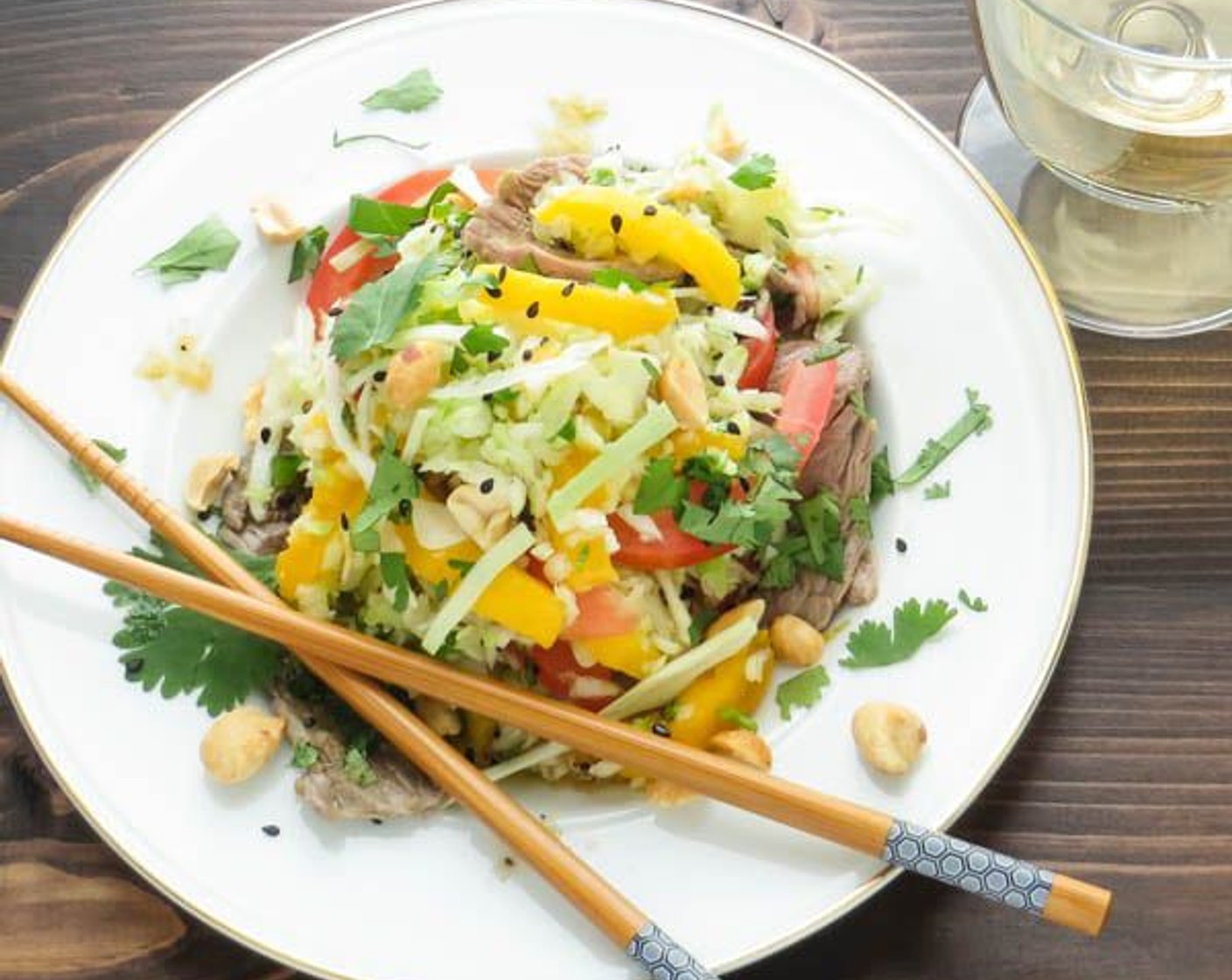 step 10 Top with Peanuts (1 Tbsp), Fresh Cilantro (1/2 cup) (and/or optional garnishes like Chow Mein Noodles (to taste), Radish (1 bunch) or Scallion (1 bunch)