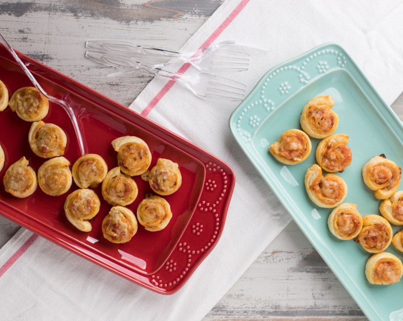 step 7 Line a baking sheet with parchment paper. Place pizza disks onto your baking sheet. Bake for 12-15 minutes until golden brown, then serve.