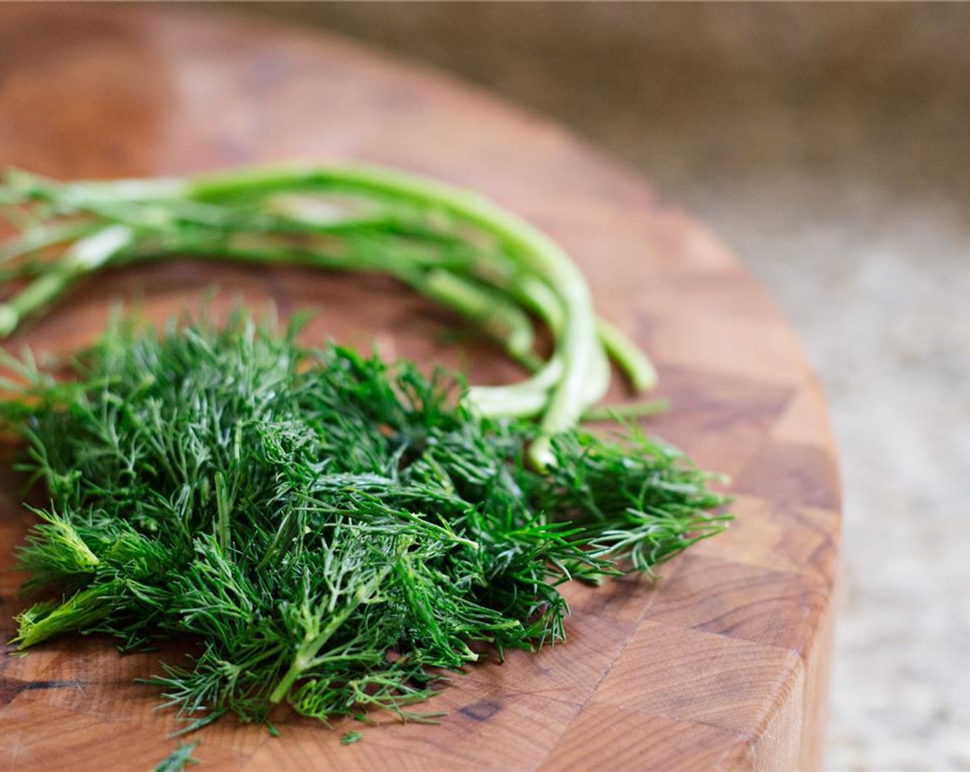 step 11 Gently pull the leafy Fresh Dill (1/4 cup) leaves from the stems and roughly chop.
