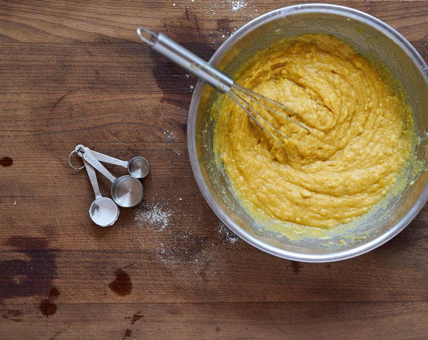 step 5 Add wet ingredients to dry ingredients. Mix completely and let batter rest for 3 minutes. Once batter has rested, mix again. This is a necessary step for the coconut flour to absorb all the water. It may seem thick and clumpy, this is normal.