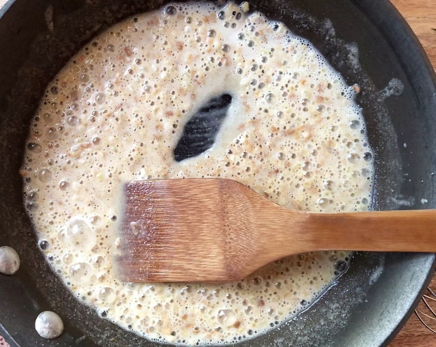 step 5 Add the Gluten-Free All-Purpose Flour (3 Tbsp) and cook 3 minutes or until light golden brown, stirring constantly.