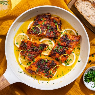 Blackened Halibut with Lemon Butter Sauce Recipe | SideChef