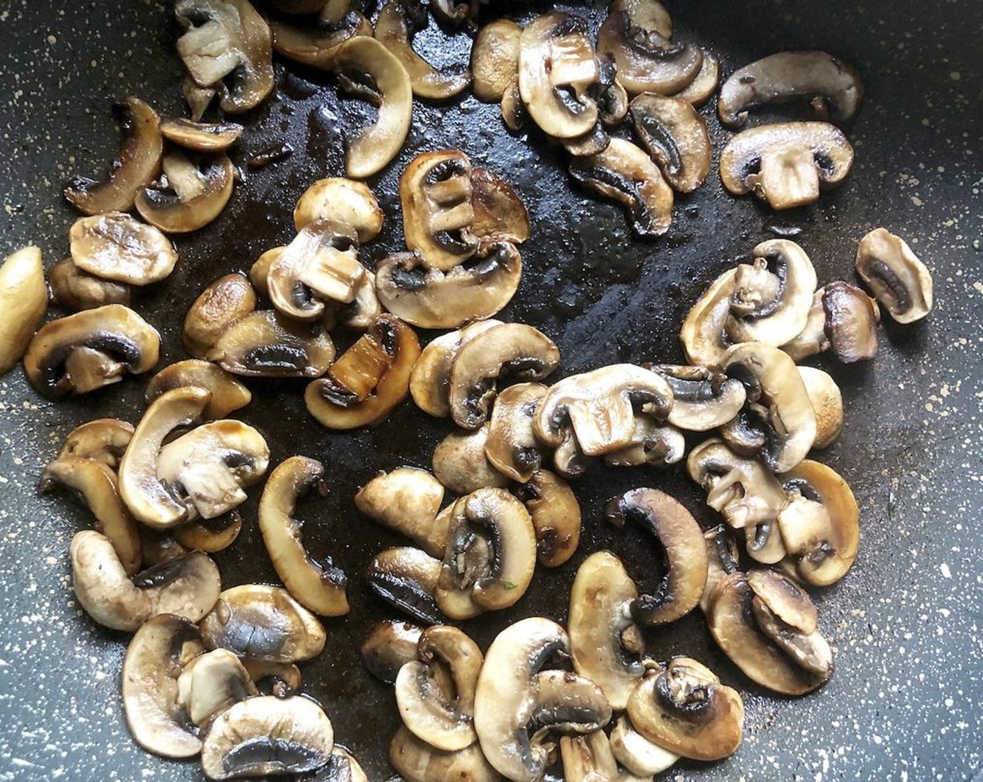 step 5 Heat the remaining Olive Oil (1 Tbsp) in the skillet. Add the Mushrooms (2 1/4 cups) and saute for about 5 minutes. Glaze with the Low-Sodium Soy Sauce (2 Tbsp) sauce and continue cooking for 1 more minute while stirring to fully glaze. Remove from heat and set aside.