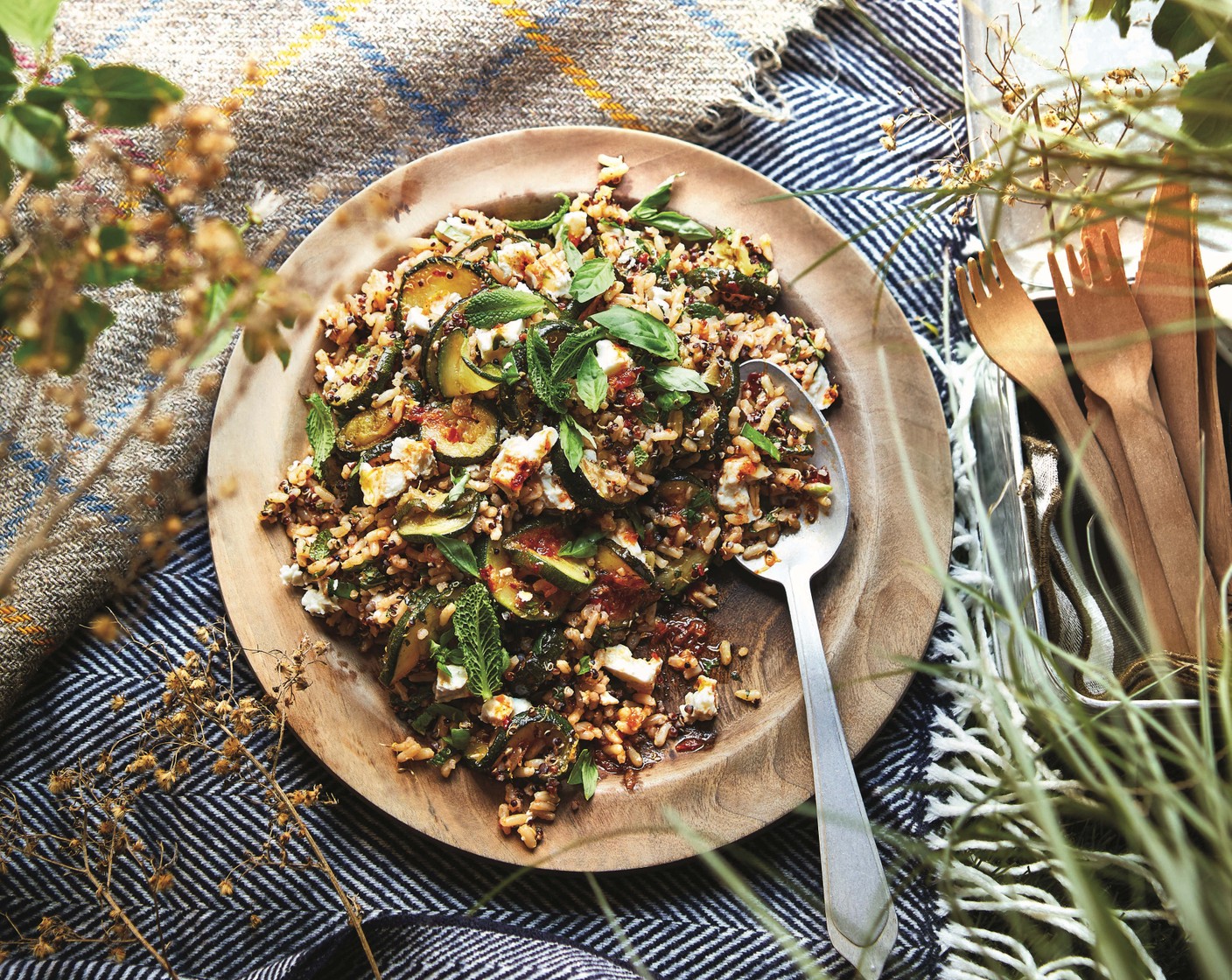 grain salad with slowcooked courgettes M&S