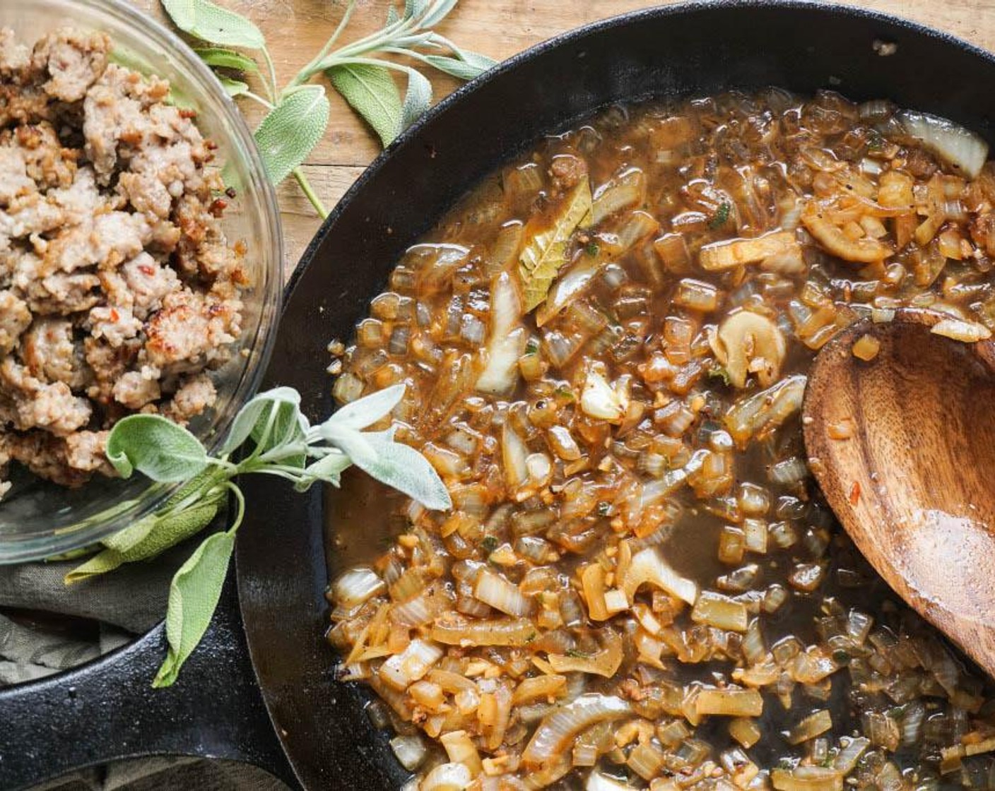 step 5 Add the Dry White Wine (120 mL) and cook until reduced by half. The heat should remain to medium high. Add the Vegetable Stock (240 mL) and stir in the 100% Pumpkin Purée (1 can). Mix until everything is incorporated. The pumpkin will thicken the sauce.