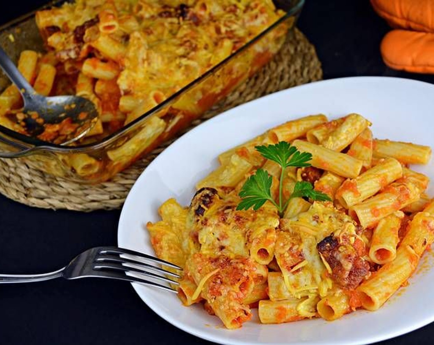 Cheesy Chorizo Macaroni Bake