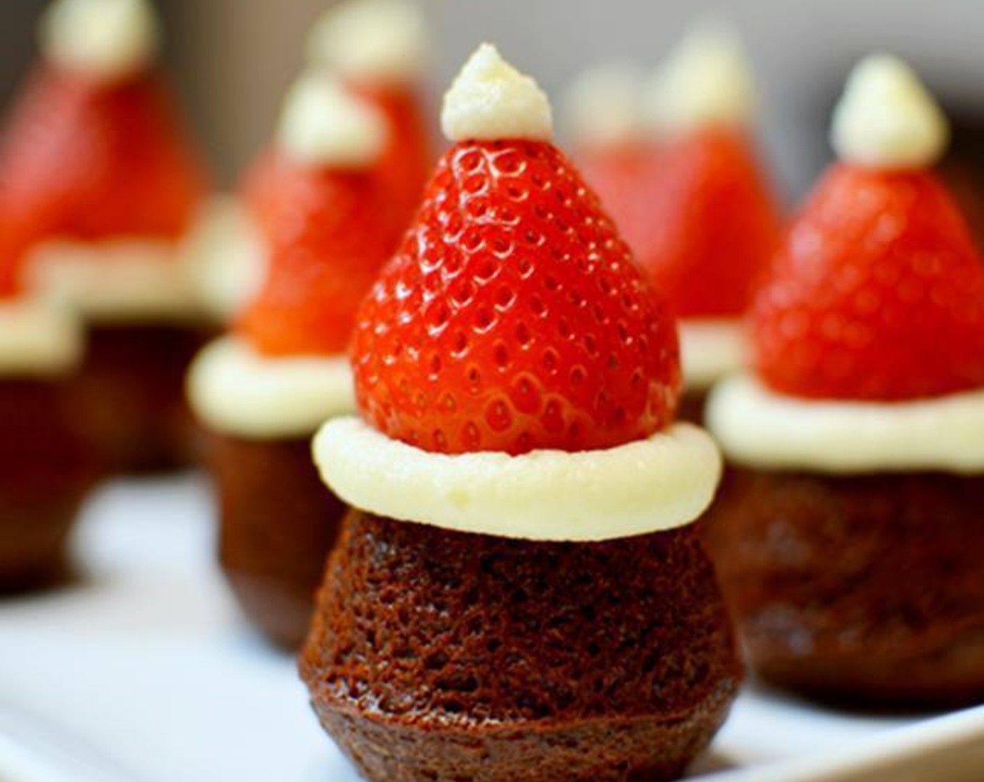 Mini Santa Hat Brownies