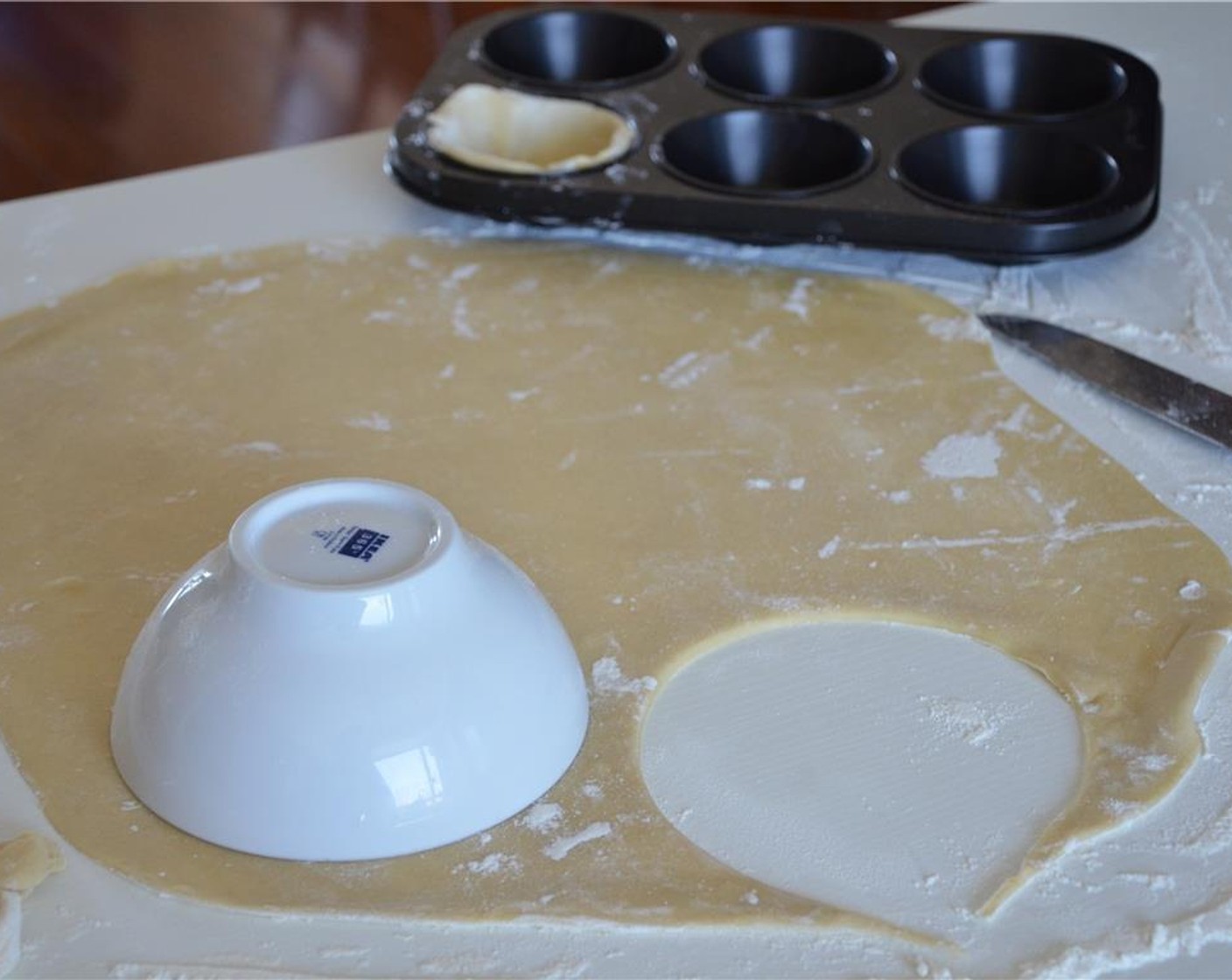 step 2 Use a bowl to to cut out 6 - 8 circles.