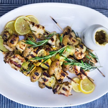 Dijon Glazed Leek, Potato and Chicken Skewers Recipe | SideChef