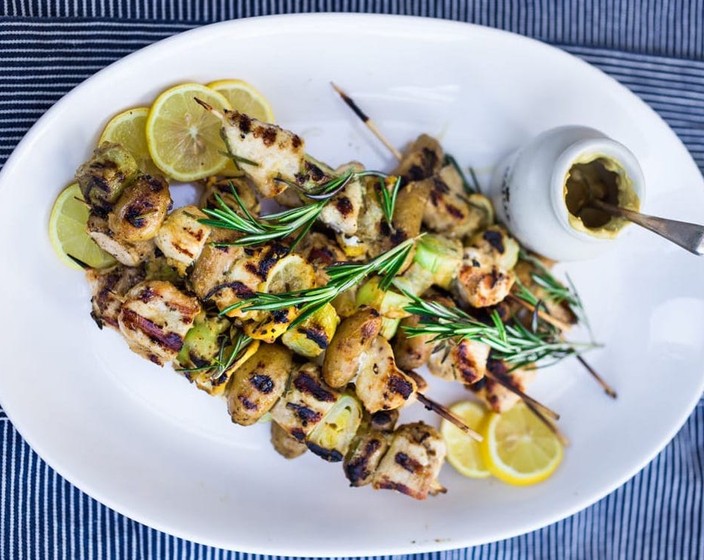 Dijon Glazed Leek, Potato and Chicken Skewers  Recipe | SideChef