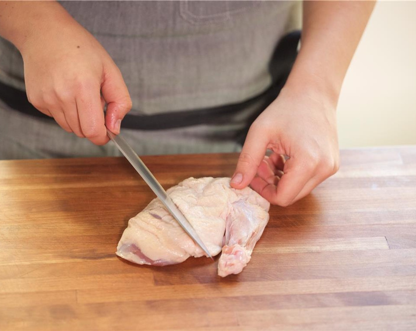 step 2 Pat the Breasts with Drumettes of the Whole Duck (1) dry with paper towels. Use the rest of the duck for another recipe. Using a sharp knife, score the skin in a diagonal direction being careful not to cut through to the meat. Turn the breast around and score in the opposite direction, then place in a large bowl.