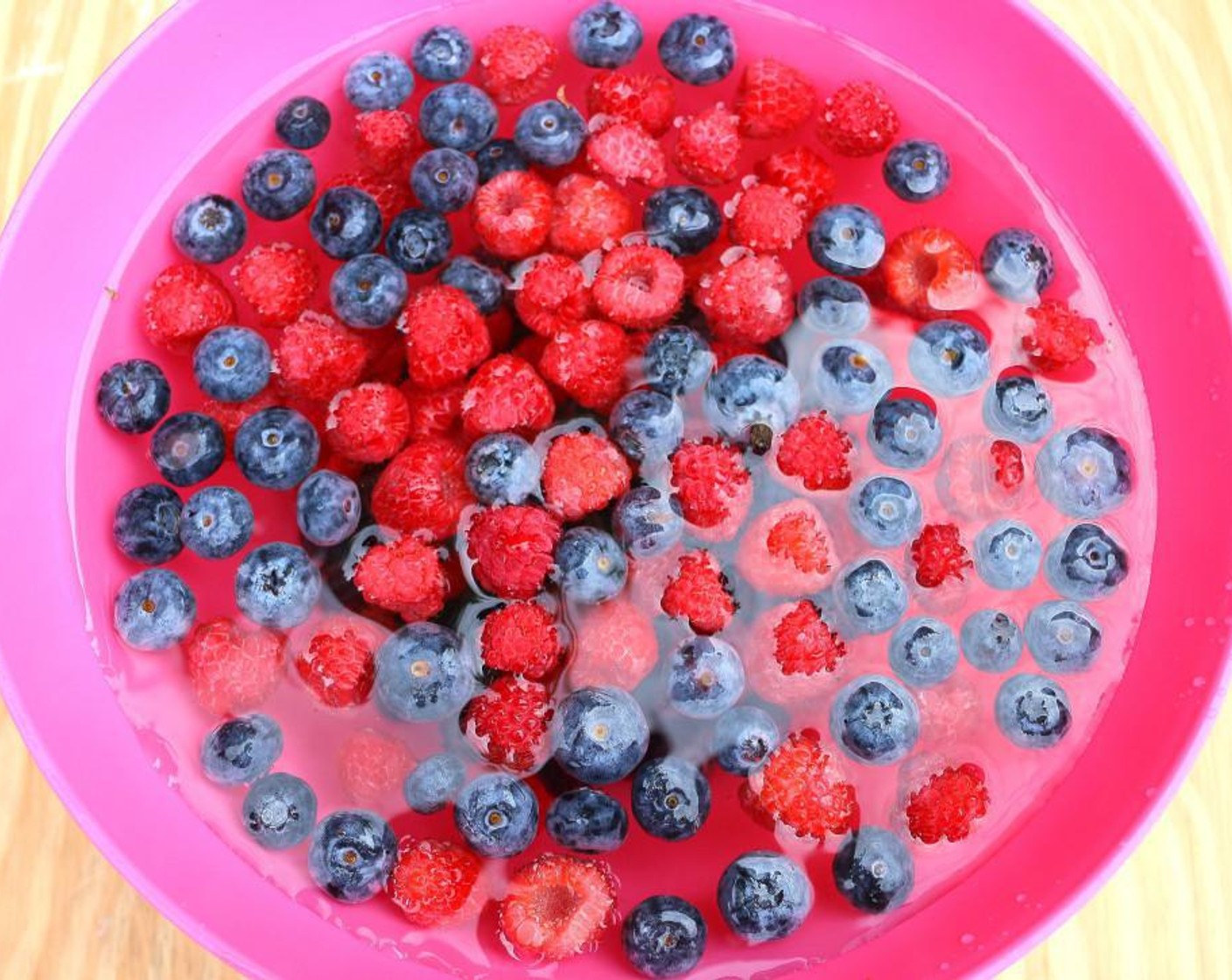 step 1 Carefully wash, drain and pat-dry Fresh Blueberries (2 cups) and Fresh Raspberries (2 cups).