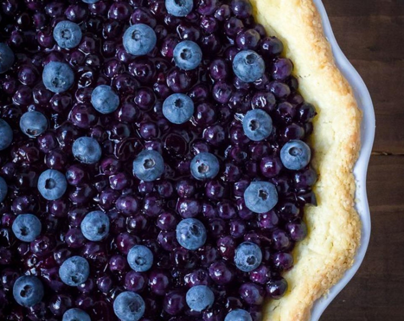 step 7 Spoon finished blueberry mixture into the baked 9-inch Pie Crust (1) and garnish with reserved 1/3 cup of blueberries.