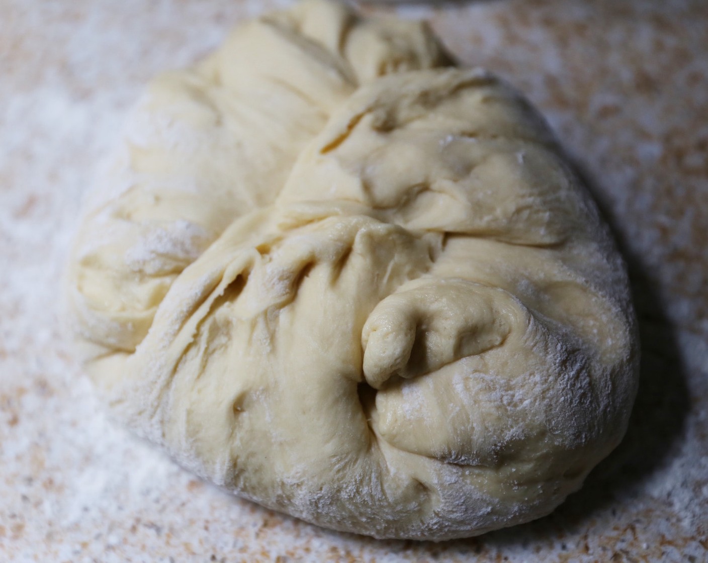 step 10 Remove the dough from the bowl, place it on a floured surface and punch down.