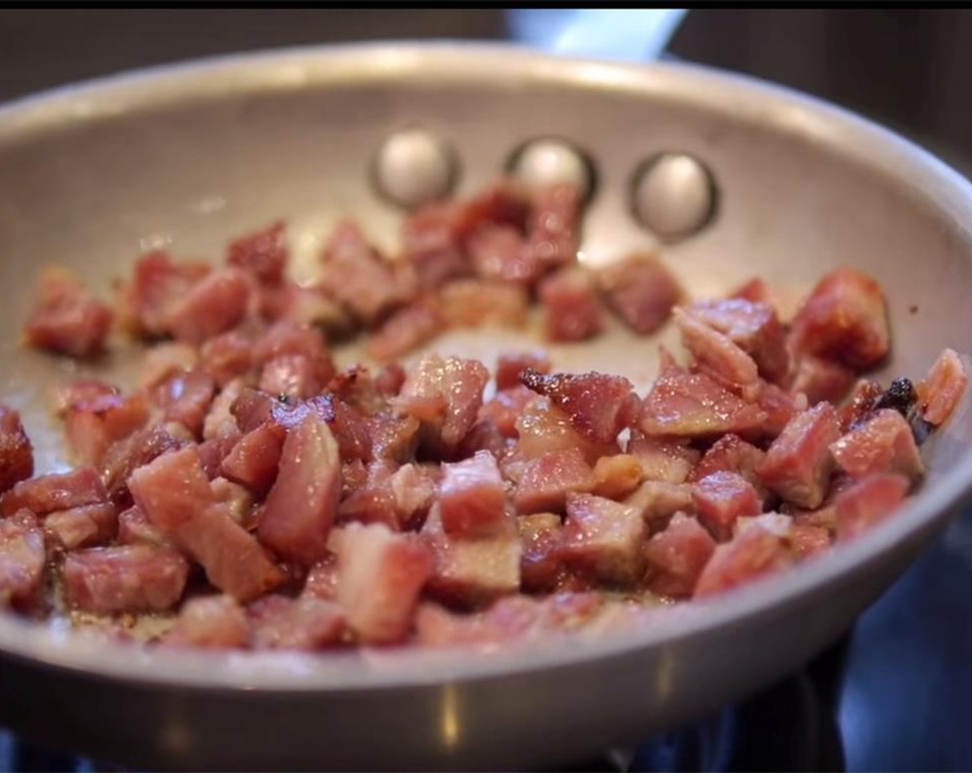 step 1 Chop the Russet Potatoes (2), Zucchini (1), Carrot (1), and Char Siu (1 cup). Fry the char siu in a skillet on the stovetop. Remove from pan, and set aside. Meanwhile, boil the russet potatoes, zucchini, and carrot until cooked and drain.