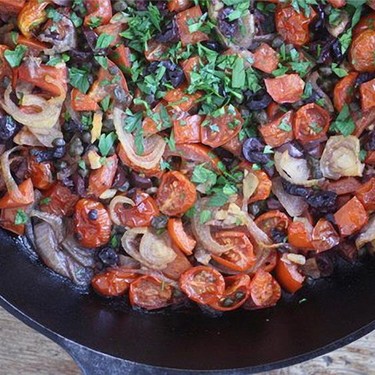 Roasted Cherry Tomato Puttanesca Recipe | SideChef