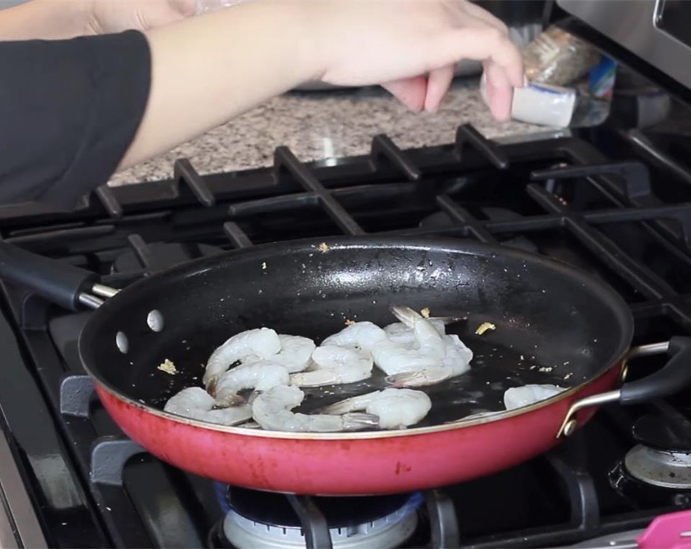 step 12 In the same pan with some oil, cook the Shrimp (8 oz) until just pink and translucent. Add salt if necessary then remove from pan.