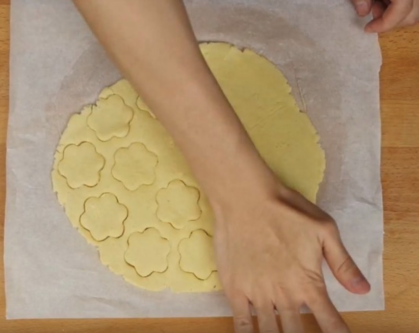 step 11 Roll out your second dough that has been chilled and use your favorite cookie cutter to cut out shapes for the top crust.