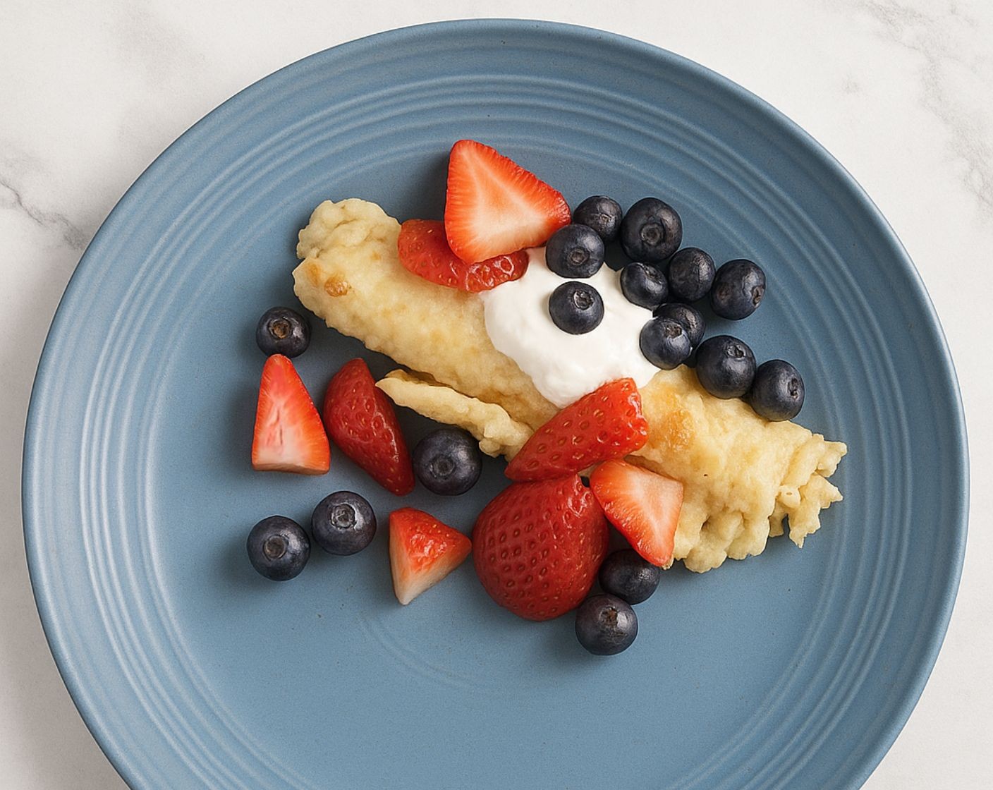 step 5 Top with Fresh Strawberry (1 cup), Fresh Blueberry (1 cup), Non-Dairy Whipped Topping (1 cup), and serve immediately.