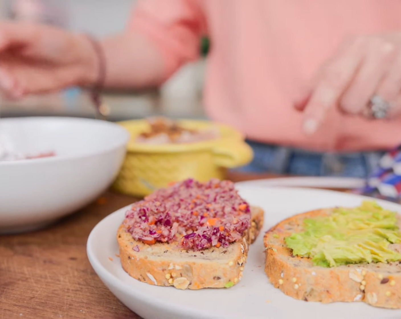 step 4 Place spoonfuls of slaw onto the other piece of Rye Sourdough (1 slice).