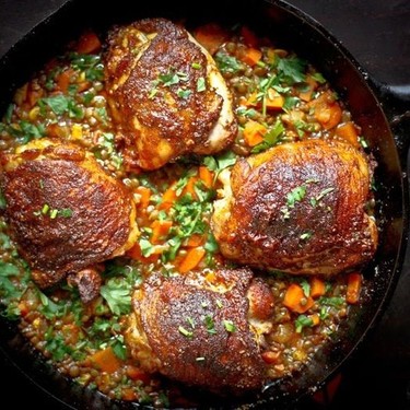 Crispy Berbere Chicken with Ethiopian Lentils Recipe | SideChef