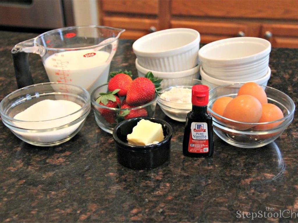 Step 1 of Simple Vanilla Soufflé Recipe: Preheat the oven to 350 degrees F (180 degrees C). Gather all of the ingredients.