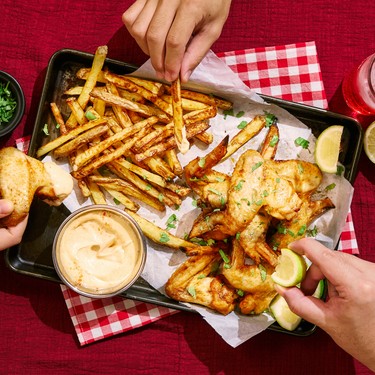 Air Fried Chicken Wings & Fries with Chipotle Lime Dip Recipe | SideChef