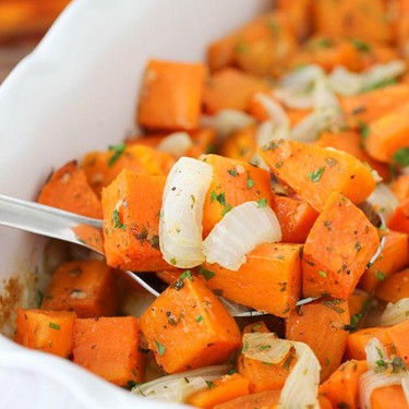 Roasted Sweet Potatoes with Onions Recipe | SideChef