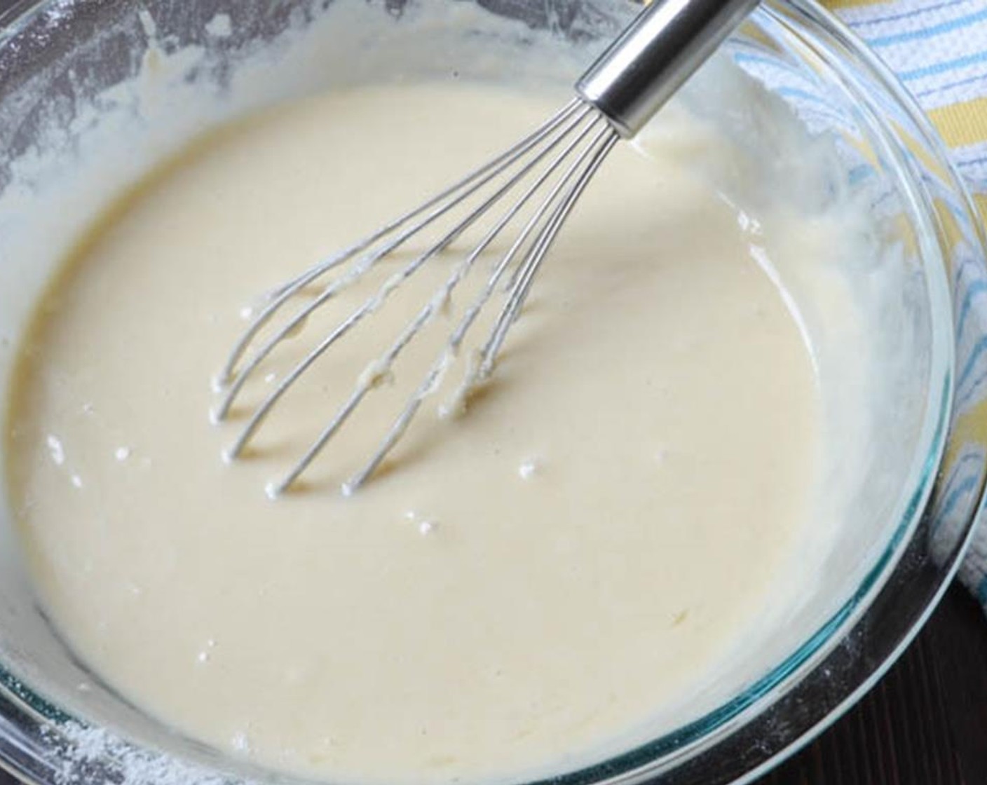 step 4 Add the wet ingredients to the dry ingredients beating with a whisk until well combined.