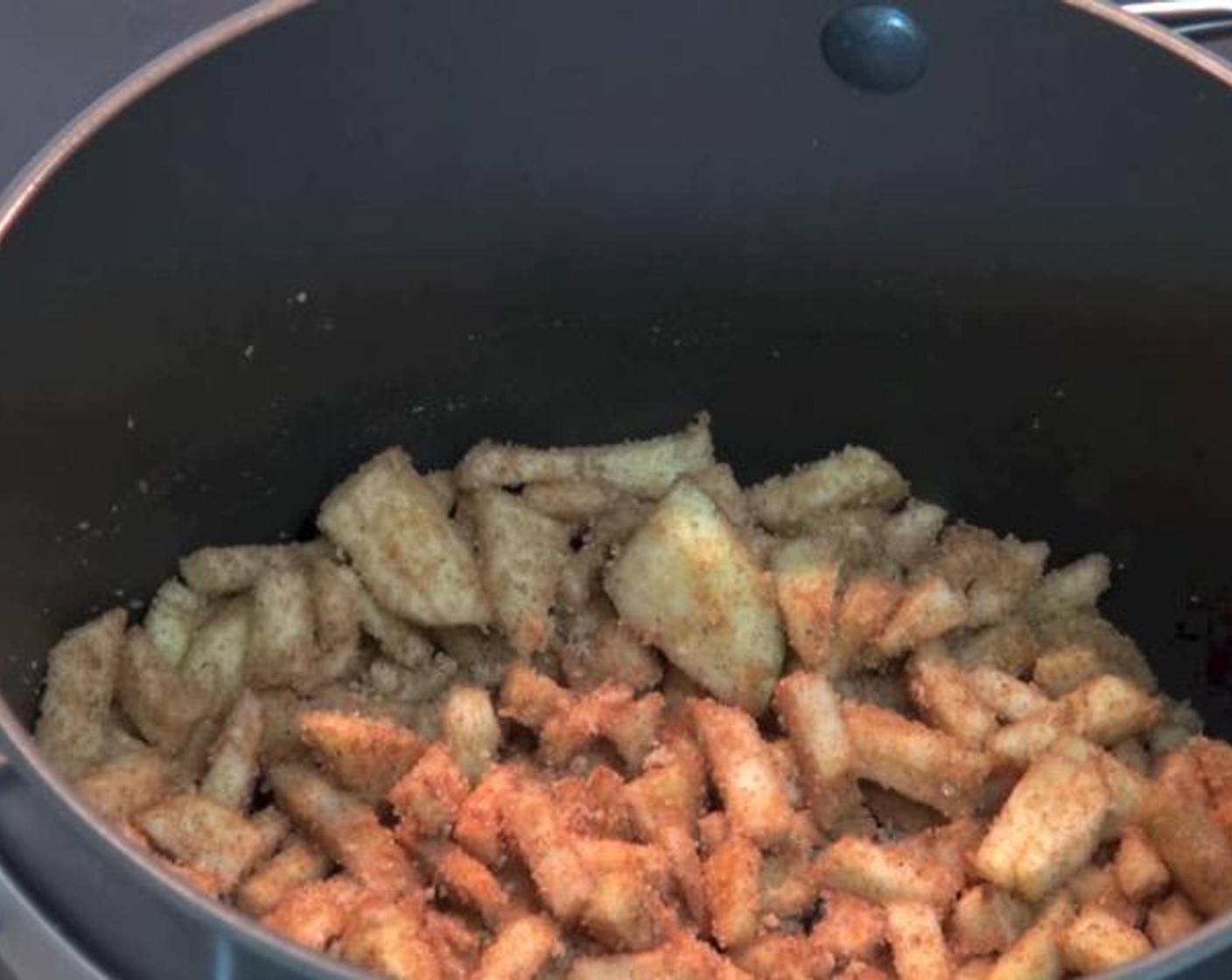 step 1 In a medium saucepan, add Green Apples (3), Brown Sugar (1/4 cup), Ground Cinnamon (1 tsp) and Ground Nutmeg (1 tsp). Cook for 10 minutes, stirring occasionally, until the apples have softened.