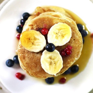 Vegan Pancakes With Banana and Blueberries Recipe | SideChef