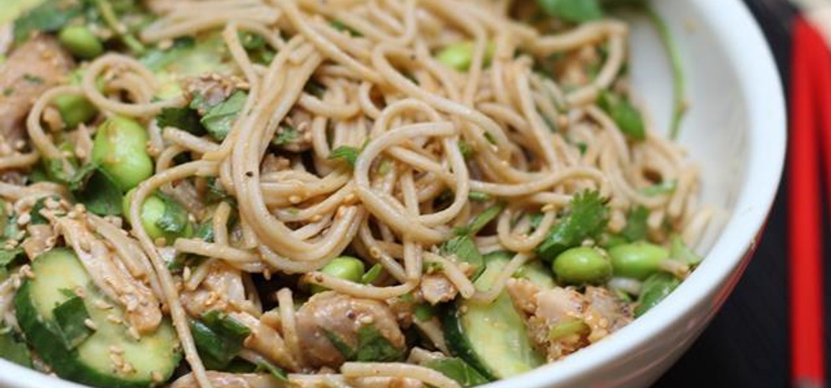 Soba Noodle Chicken Salad & Sesame-Peanut Dressing Recipe | SideChef