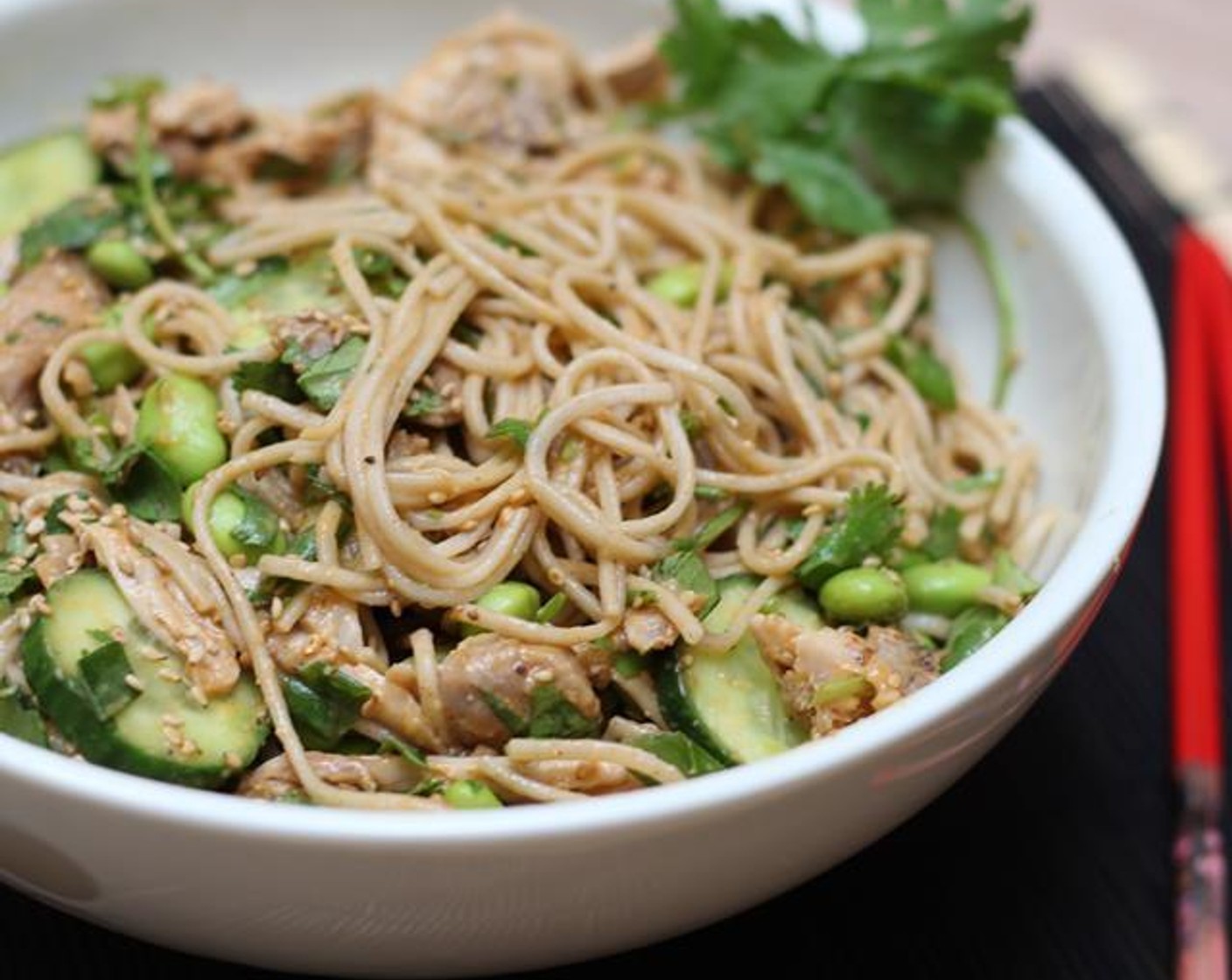 Soba Noodle Chicken Salad & Sesame-Peanut Dressing