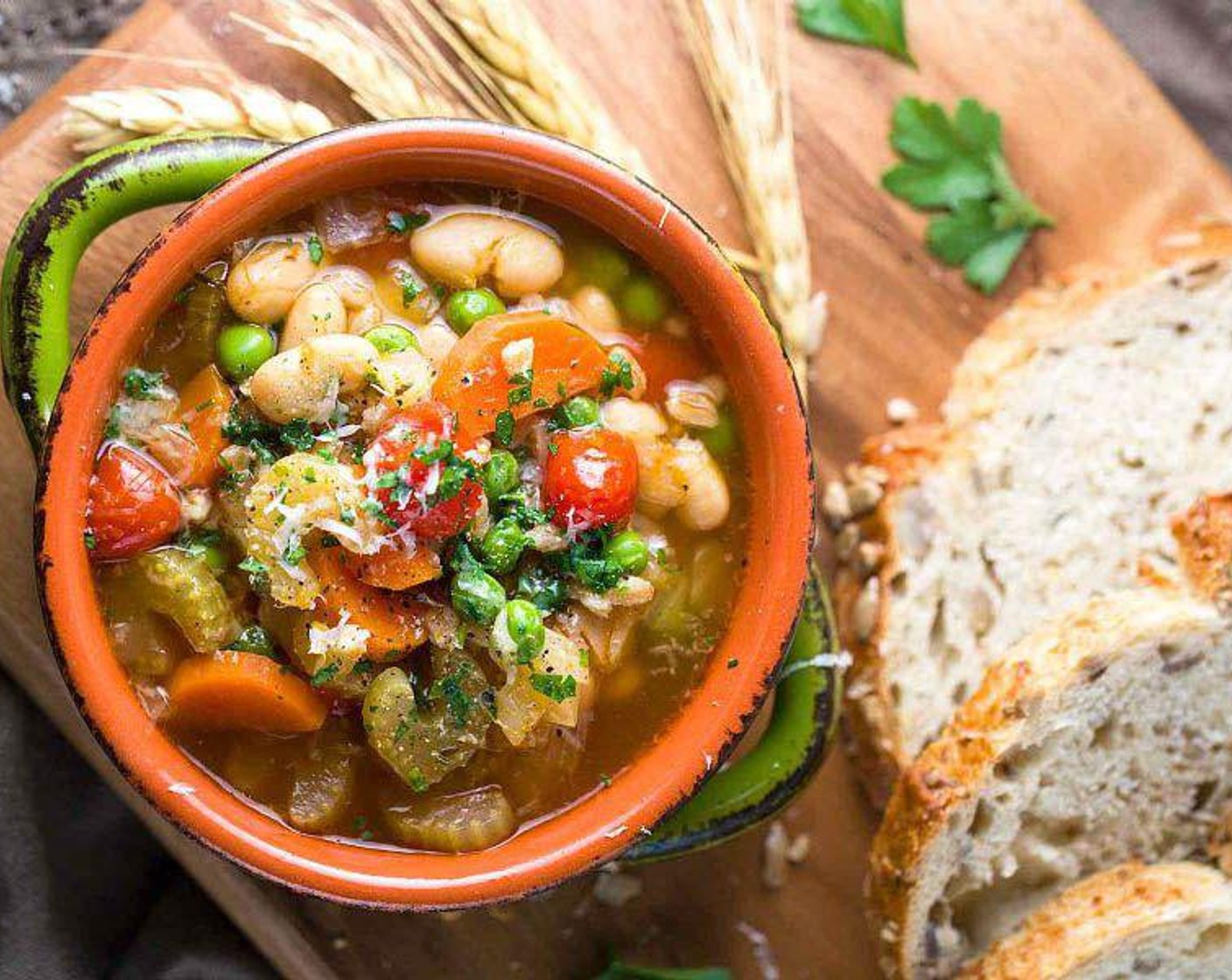 Garden Vegetable Farro Soup