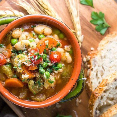 Garden Vegetable Farro Soup Recipe | SideChef