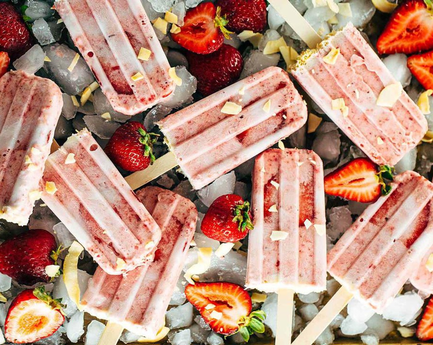 Vegan Strawberry Popsicles