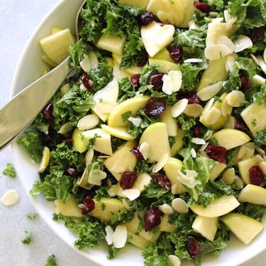Kale Apple Cranberry Salad with Sesame Dressing Recipe | SideChef