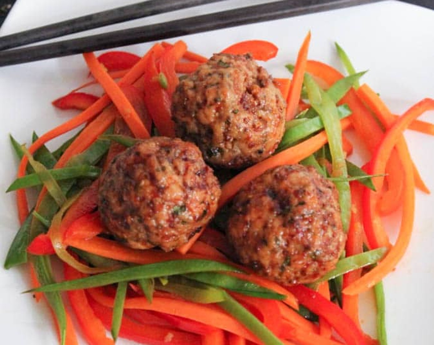 Chia Seed Pork Meatballs with Ginger-Soy Glaze