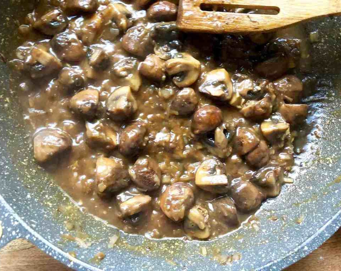 step 10 Deglaze the pan with Marsala Wine (1/2 cup), scraping up any brown bits. Cook the sauce over low heat until the liquid is reduced by about half. Stir in the Half and Half (1 cup), simmer for about 5 minutes.