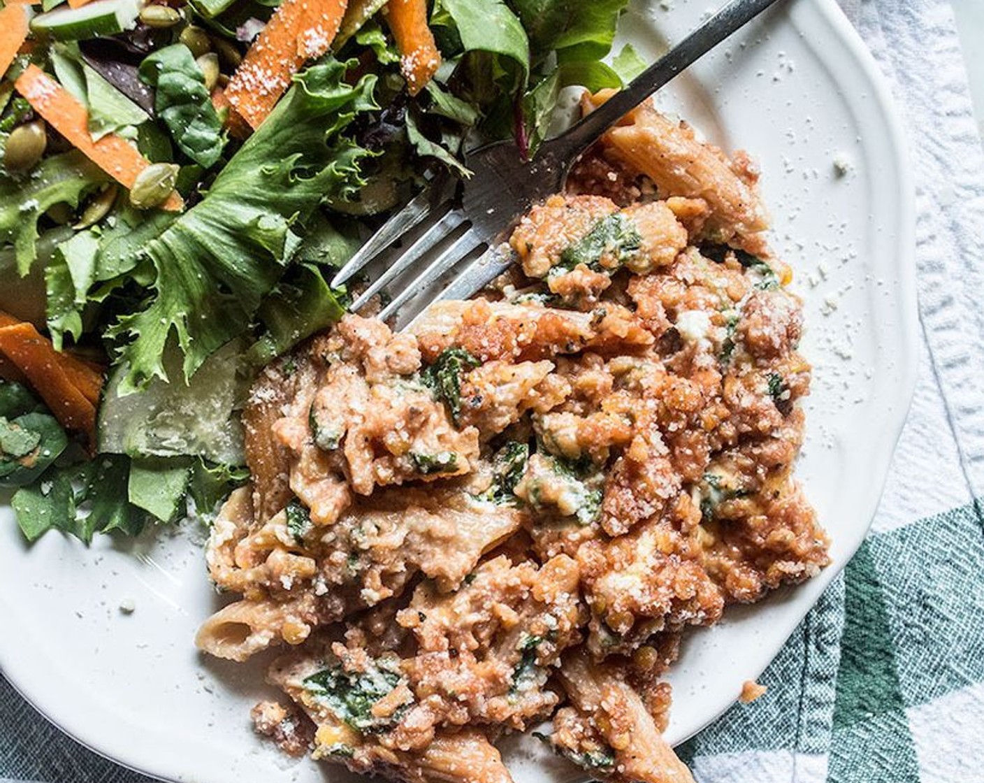 Red Lentil and Spinach Mock Lasagna