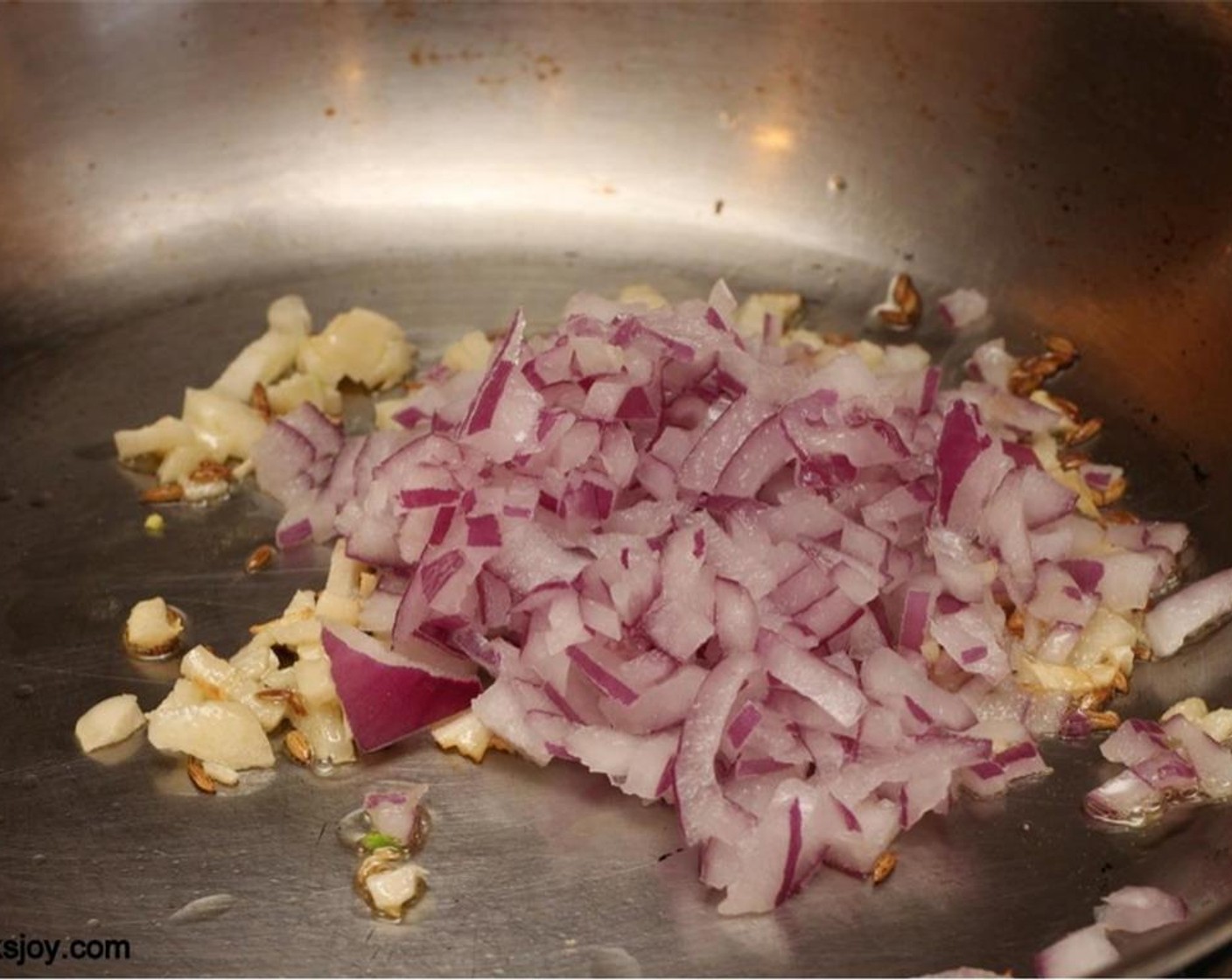 step 3 Add the Onion (1/4 cup) and sauté until beginning to brown.
