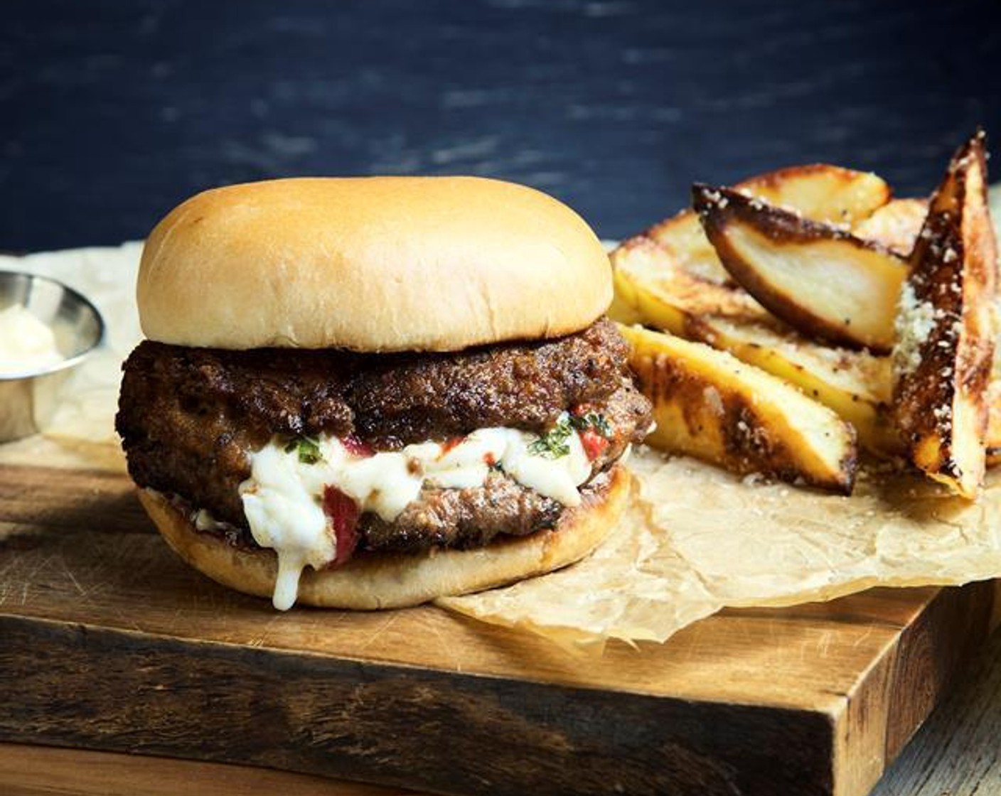 Juicy Lucia Burger with Baked Fries